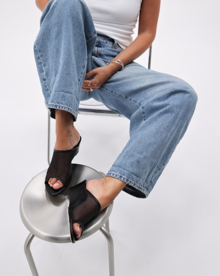 SUZANNE | Mesh Nappa Leather Black