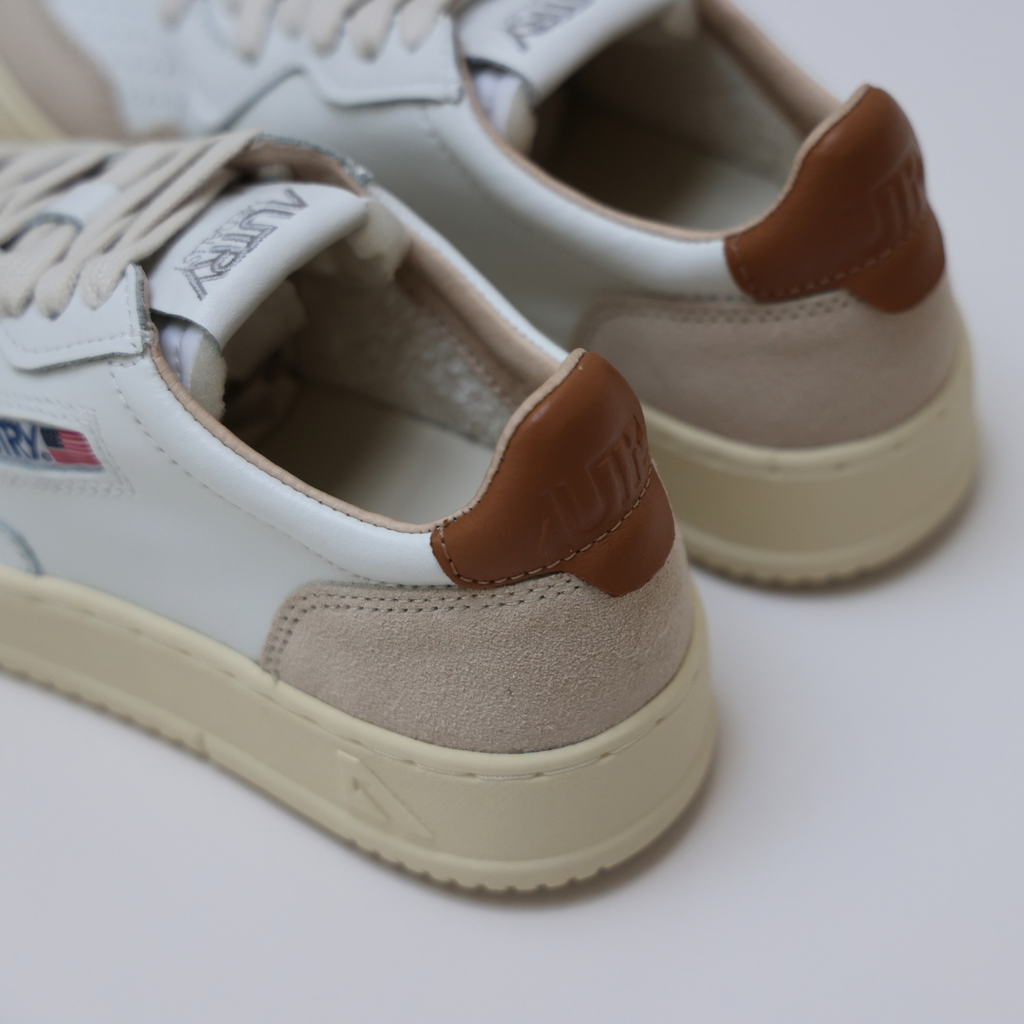LOW SNEAKER 80's LS02 | Suede White/Brown Sugar