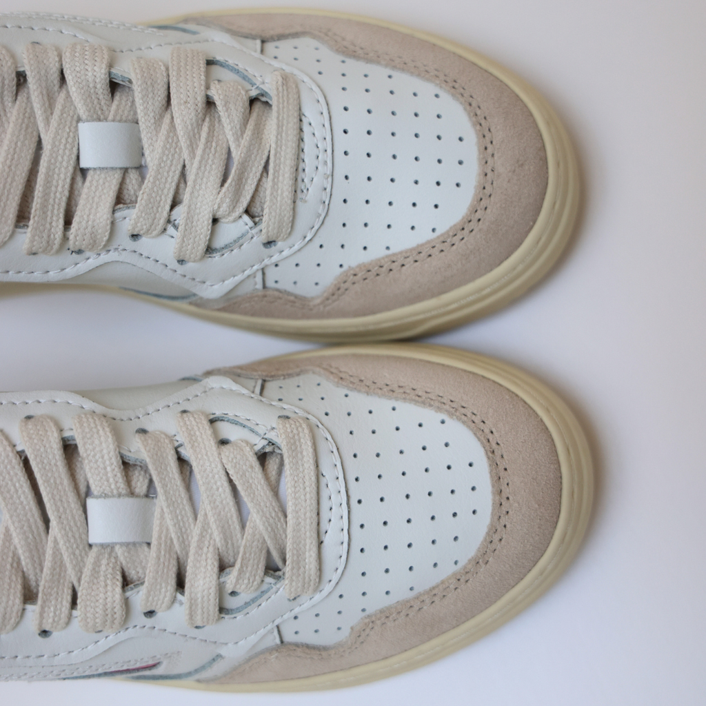 LOW SNEAKER 80's LS02 | Suede White/Brown Sugar