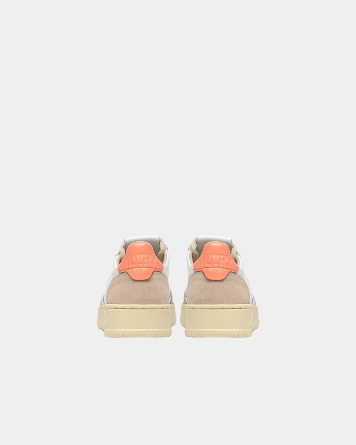 LOW SNEAKER 80's LS13 | Suede White/ Peach Pink