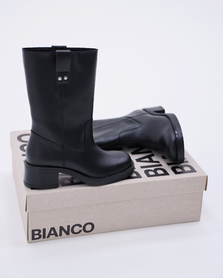 BIAMARY MID PULL ON BOOT SMOOTH LEATHER | Black