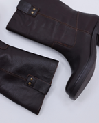 BIAMARY MID PULL ON BOOT PULL UP LEATHER | Brown