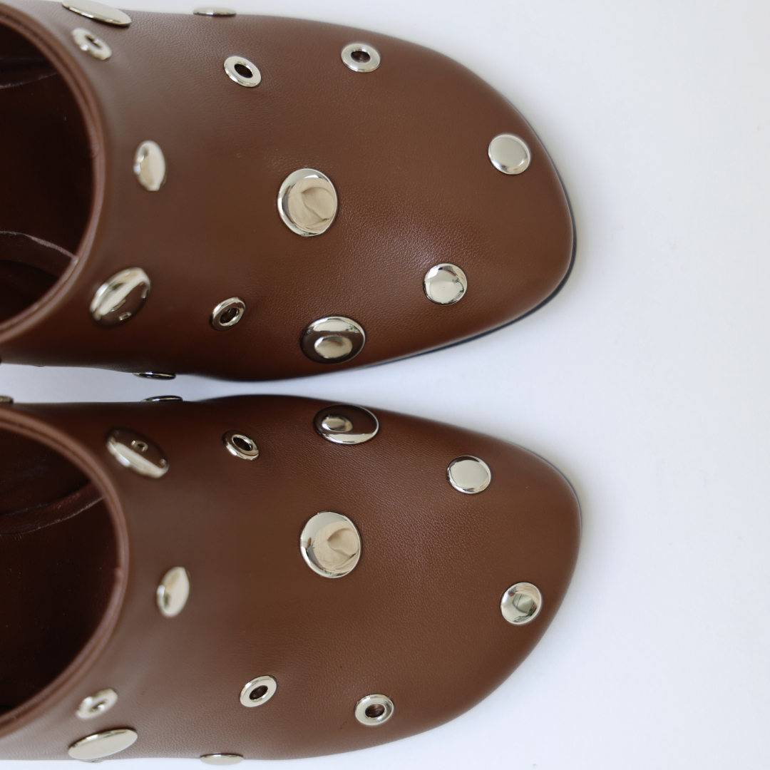 STUDS MULE 75 034Z14BK | Hazelnut