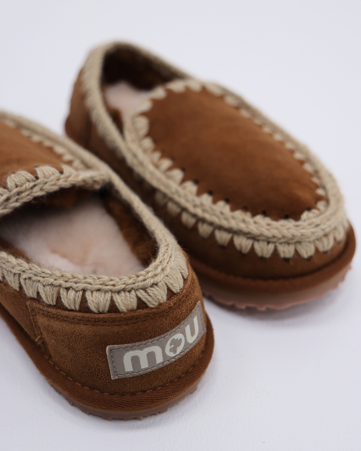 SLIPPER ESKIMO OVERSIZED STITCHING | Cognac