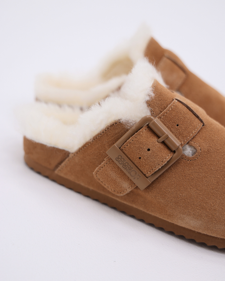 FURRY SABOT REAL SHEEPSKIN | Tan