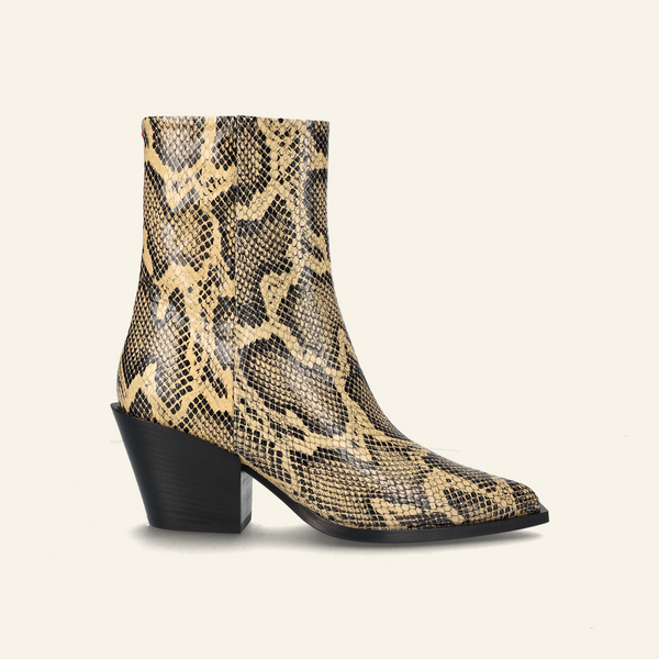 KARA SNAKE PRINT | Calf Leather Latte