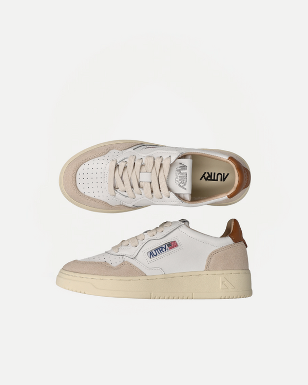 LOW SNEAKER 80's LS02 | Suede White/Brown Sugar