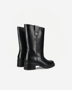 BIAMARY MID PULL ON BOOT SMOOTH LEATHER | Black