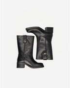 BIAMARY MID PULL ON BOOT SMOOTH LEATHER | Black