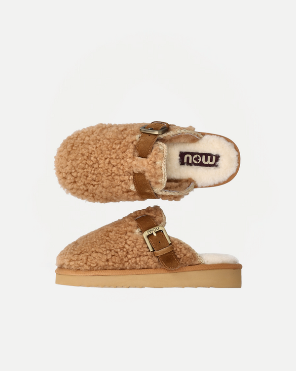 CURLY CLOG ESKIMO | Cognac