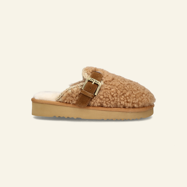 CURLY CLOG ESKIMO | Cognac