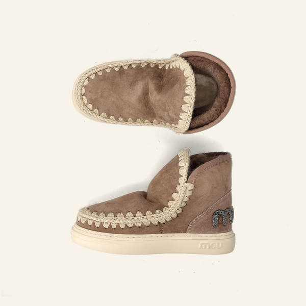 ESKIMO SNEAKER BOLD GLITTER LOGO | Elephant Grey