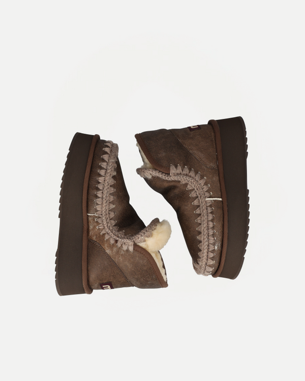 MINI ESKIMO PLATFORM BOOT | Vintage Dark Brown