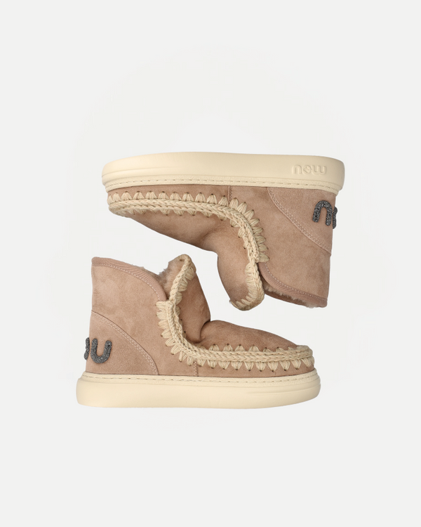 ESKIMO SNEAKER BOLD GLITTER LOGO  | Camel