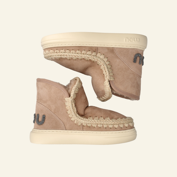 ESKIMO SNEAKER BOLD GLITTER LOGO  | Camel
