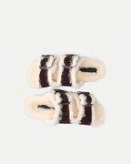 FURRY SANDAL REAL SHEEPSKIN | Chocolate