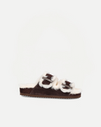 FURRY SANDAL REAL SHEEPSKIN | Chocolate