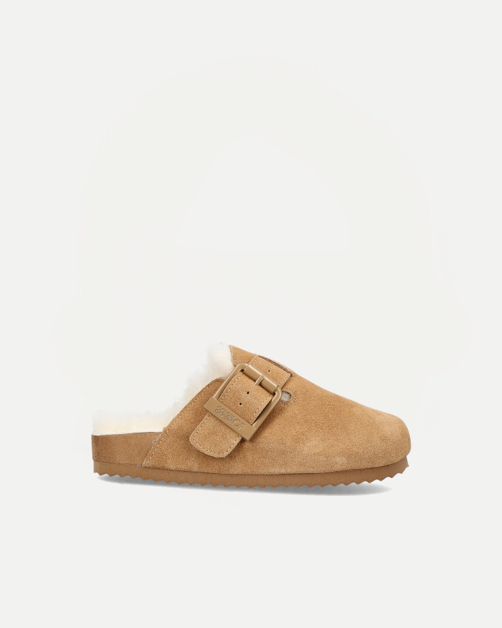 FURRY SABOT REAL SHEEPSKIN | Tan