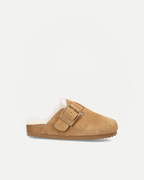 FURRY SABOT REAL SHEEPSKIN | Tan