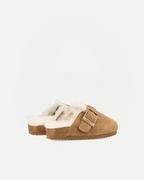 FURRY SABOT REAL SHEEPSKIN | Tan