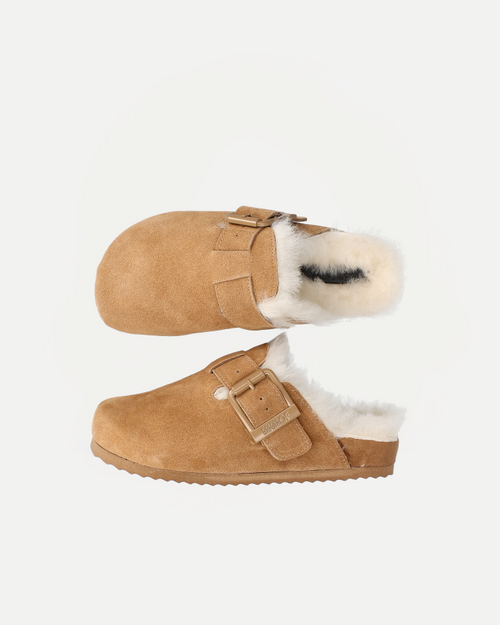 FURRY SABOT REAL SHEEPSKIN | Tan