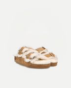 FURRY SANDAL REAL SHEEPSKIN | Tan