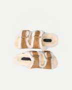 FURRY SANDAL REAL SHEEPSKIN | Tan