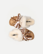 LACED UP SABOT SHEEPSKIN | Tan