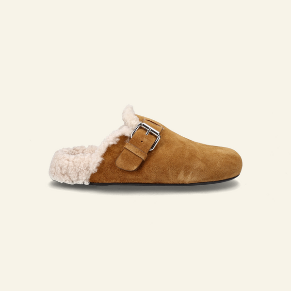 MIRVIN MULES | Cognac/Ecru
