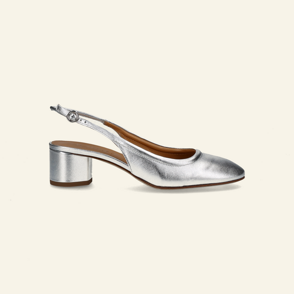 ROMY | Laminated Nappa Leather Silver