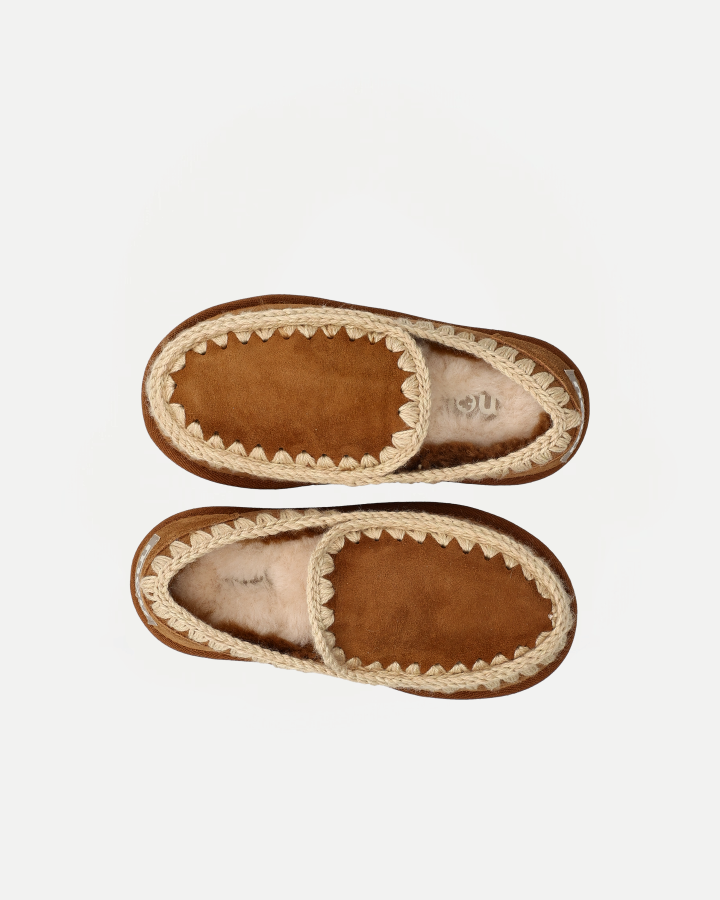 SLIPPER ESKIMO OVERSIZED STITCHING | Cognac