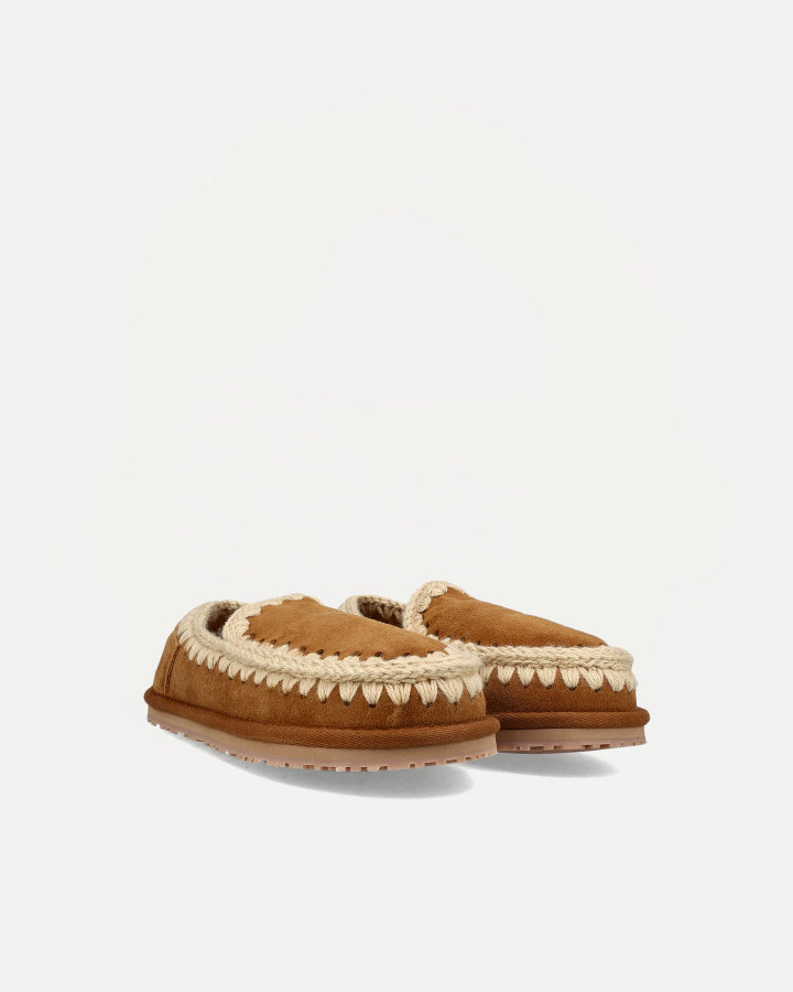 SLIPPER ESKIMO OVERSIZED STITCHING | Cognac