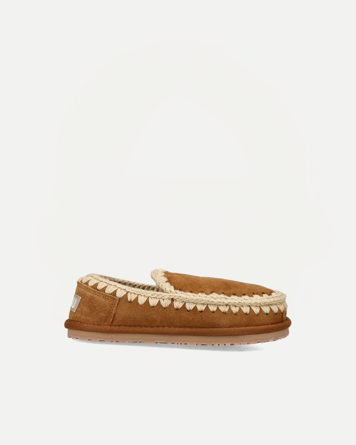 SLIPPER ESKIMO OVERSIZED STITCHING | Cognac