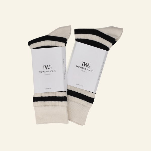 THE WANTS SOCKS I - Striped Ivory/Black