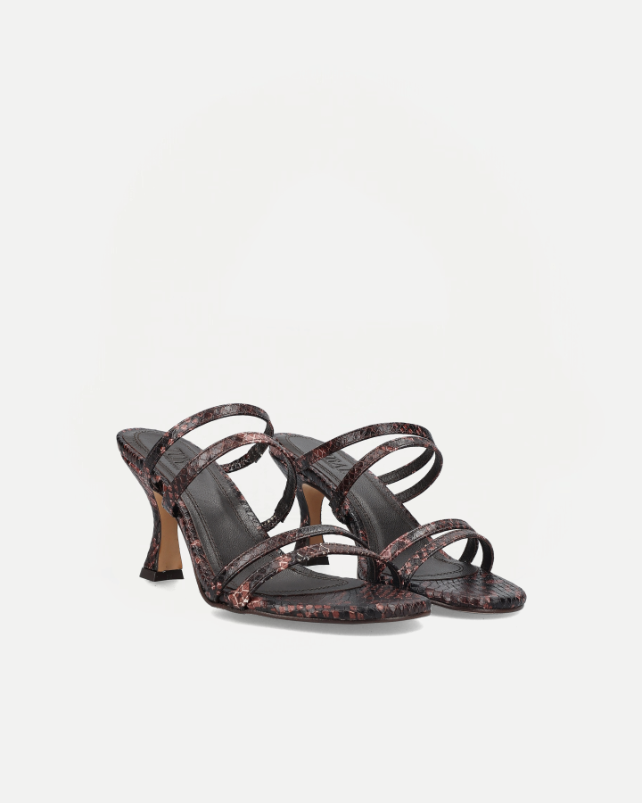 WEEKEND SNAKE-EFFECT SANDAL | BROWN
