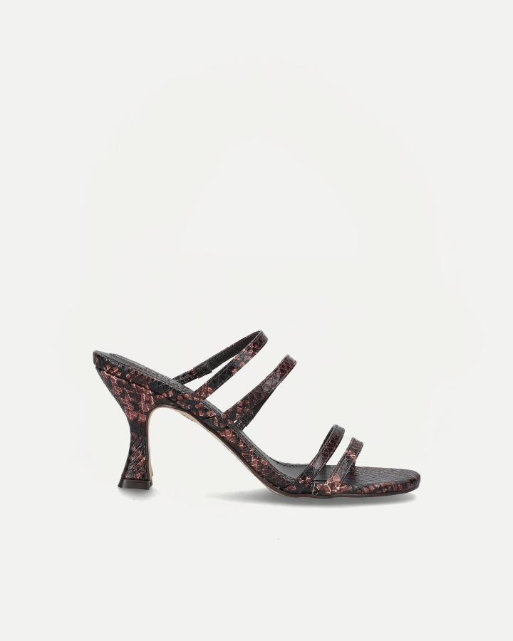 WEEKEND SNAKE-EFFECT SANDAL | BROWN