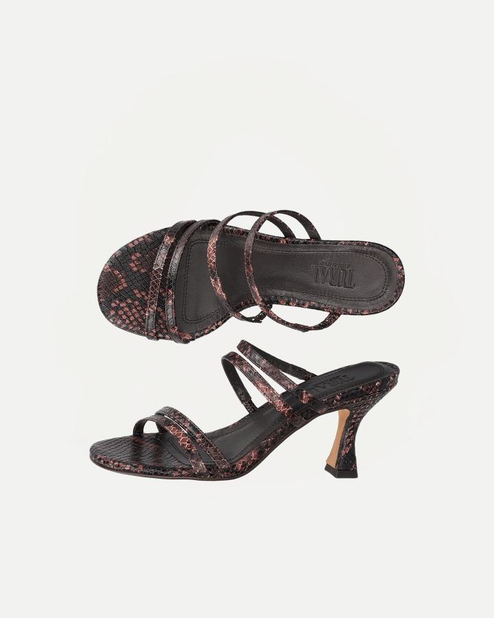 WEEKEND SNAKE-EFFECT SANDAL | BROWN